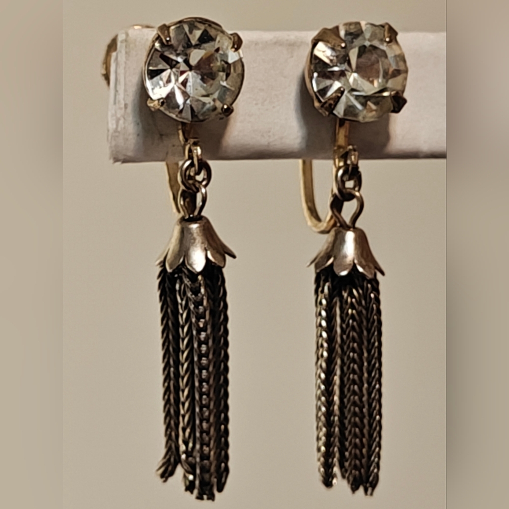Vintage Coro Foxtail Tassel Earrings